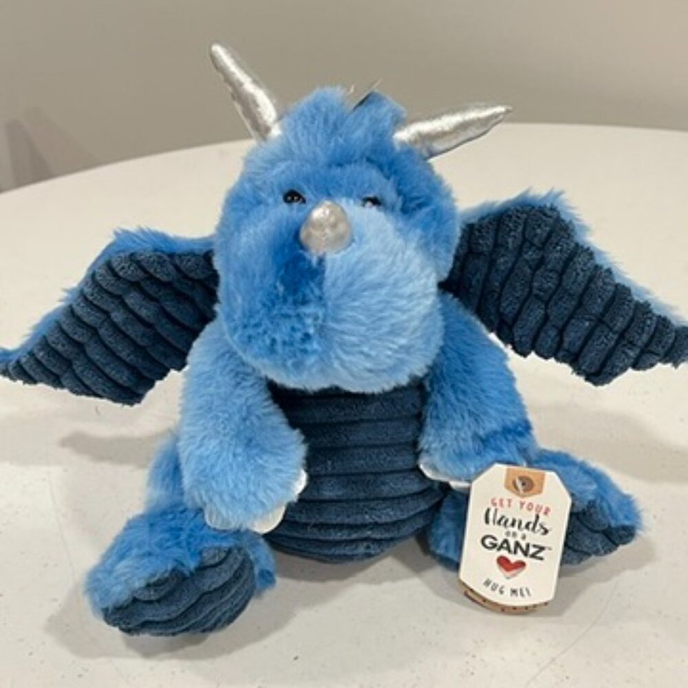 Get your hands on a Ganz DAPPER DYNAMIC DRAGON Blue Plush Stuffed Animal NWT - Picture 2 of 8